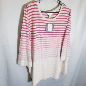 Christopher & Banks Striped 2X Top NWT